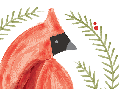Cardinal holiday illustration vector