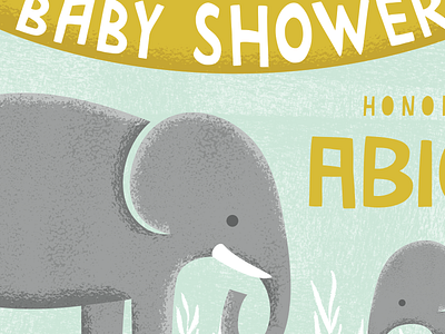 Elephant Baby Shower baby shower elephant illustration invitation texture
