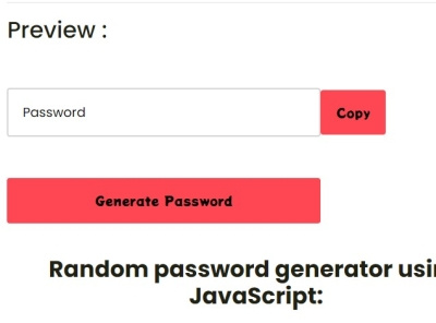 Random password generator - Source code download css css3 html html css html5 javanese javascript project webdesign