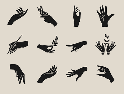 Hands icon collection by Laymik figuredrawing gesture glyph hand signals hands illustration naturalism solid color vectorart