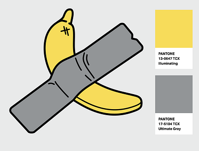 "Modern Art" icon by Olena Panasovska. banana basel banana color of the year icon icon design illuminating pantone pantone2021 ultimate gray