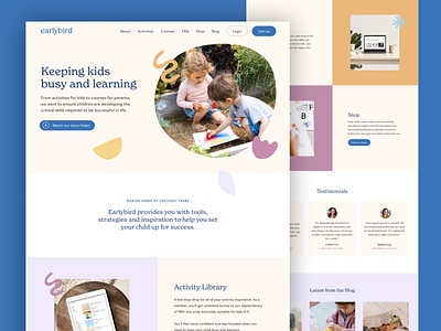 Earlybird Redesign - WordPress to Webflow migration clean design education landing page learning migration minimal modern multipurpose startup webflow wordpress