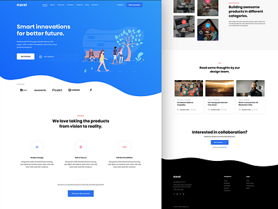 Homepage - Mavel Wordpress Theme agency blog illustration landing page multi purpose multipurpose startup web