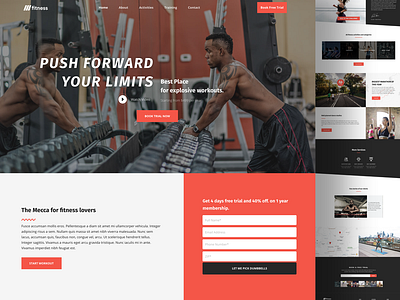 Fitness Landing Page fitness fitness club gym health landing page modern