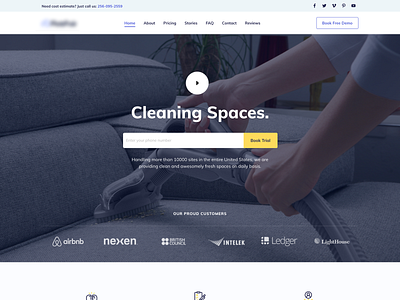 Cleaning Service - Homepage cleaning company cleaning service landing page modern video wordpress