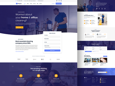 Moppers - Cleaning Company and Services PSD Template clean cleaning cleaning service landing maids modern web wordpress