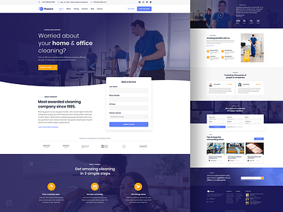 Moppers - Cleaning Company and Services PSD Template