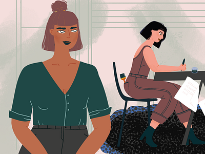 Office character design digital illustration female illustration