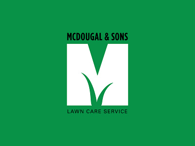 McDougal & Sons Lawn Care branding design flat logo minimal