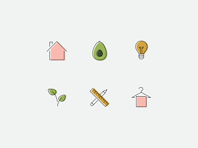 Terracotta Life branding design icon lifestyle brand line icons logo minimal web