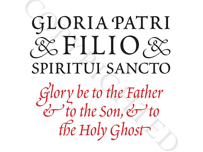 "Gloria Patri" card cover design catholic church latin liturgy religion religious typography