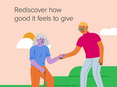 Rediscover how good it feels to give animation charity design fintech giving illustration interaction design motion ui ux vector