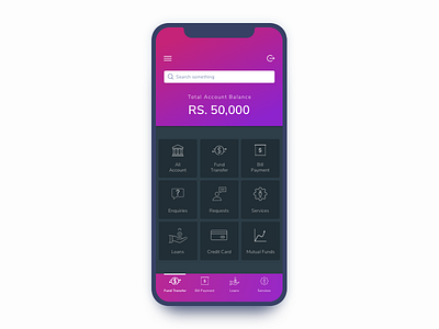 Banking App Home Screen Design