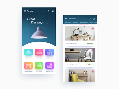 Furniture Rental App android furniture app mobile ui user experience user interaction ux visual design