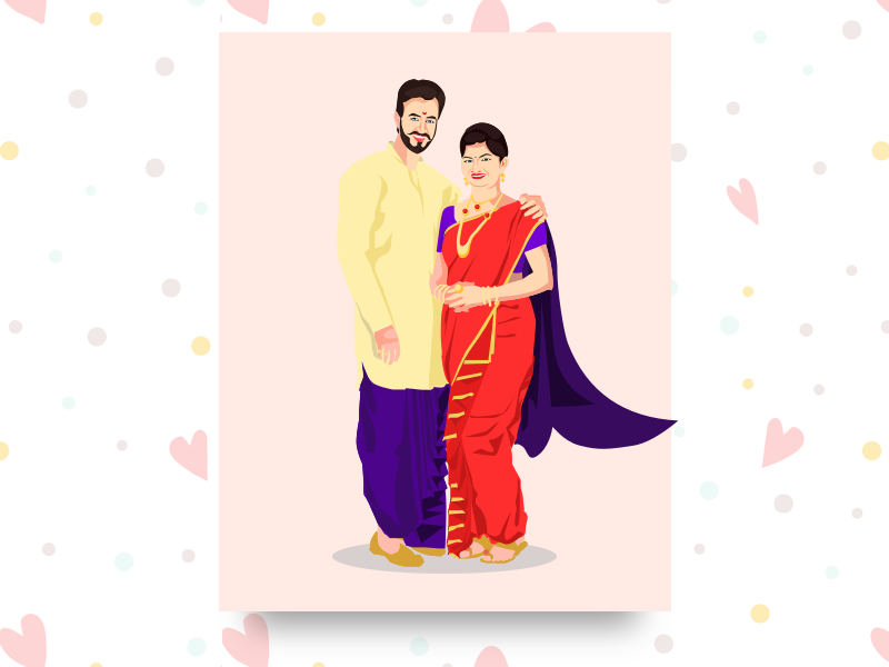 Illustration Indian Bride And Groom By Trupti Kadu On Dribbble