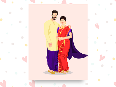 Illustration Indian Bride And Groom design graphic icon illustration mobile ui ux vector web