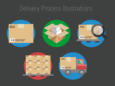 Delivery 07032014 carton color delivery flat icon illustration