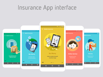 Illustrator for Insurance App app colorful illustrator insurance mobile