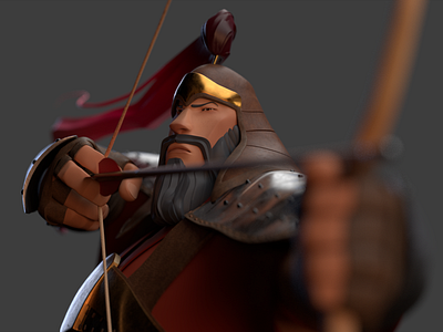 Ghengis Khan Bow 3d arnold collection design lightning materials modeling render