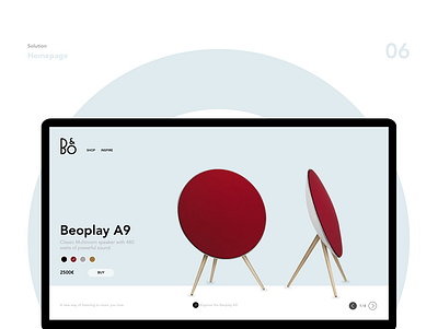 B & O animation branding design ui ux