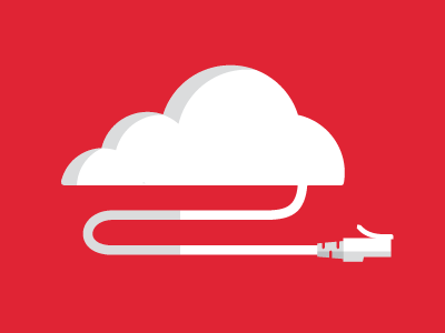 cable-cloud internet cable cloud flatish red black and white illustration