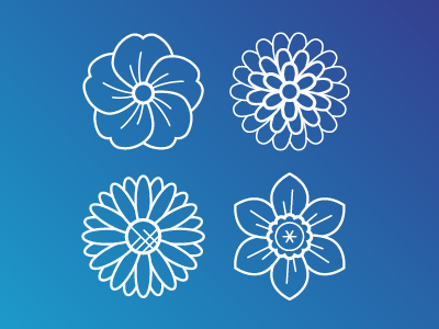 Flower icons by Libby Levi for Red Hat OpenStudio on Dribbble