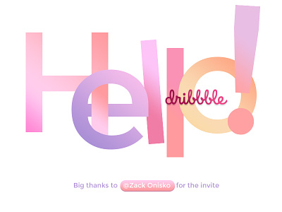 Hello Dribbble! first hello invite shot type