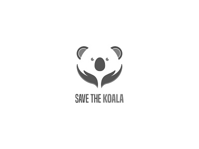 save the koala logo affinity designer black and white koala negative space save saved