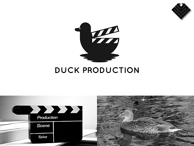 duck production logo affinity designer duck film negative space production