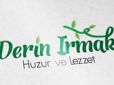 Derin Irmak Restaurant branding cake design dinner graphic lettering logo logotype restaurant script typography water
