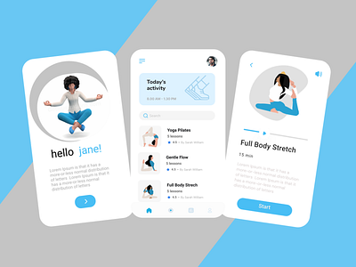 yoga app app design exercise app figma yoga app