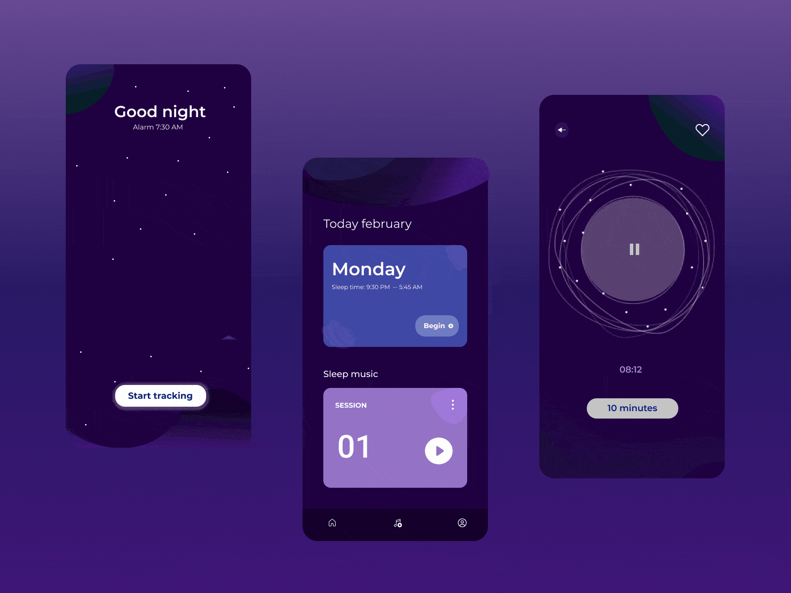 Sleep Tracking App android templates animation app challenge icons illustrations mockups sleep tracking app templates themes ui kits 🔥trending