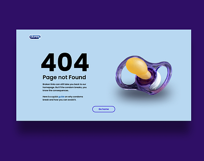 Durex - 404 error Concept Design copy creative work design durex error 404 error page figmadesign page not found ui ux uxuidesign web web design web page website website design