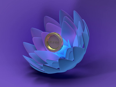 Lotus Coin 3d 3d concept animation art blue branding c4d coin concept crypto cryptocurrency design flower graphic design logo motion graphics shine