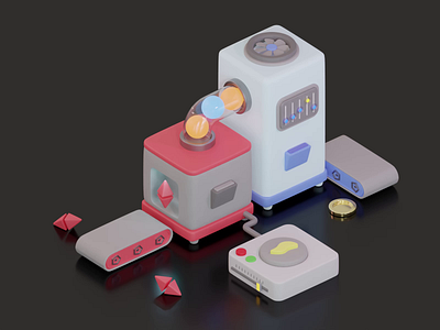 Ethereum machine 💰 3d animation art branding concept design graphic design illustration logo motion graphics ui vector