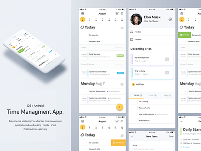 Time Management iOS/Andriod App andriod app design design finance interface ios mobile mobile app mobile application mobile design sketch time management ui user interface