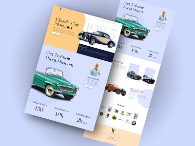 Vintage Car Web page branding graphic design ui
