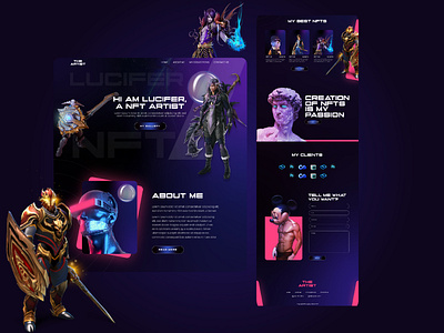 NFT artist Webpage Ui branding design logo photoshop ui webpage website