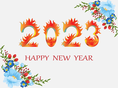 Happy New Year 2023 design graphic design logo typography