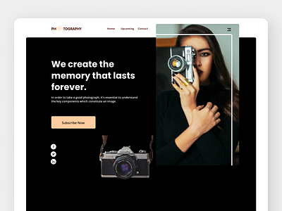 Photography Landing Page branding design illustration ui ux