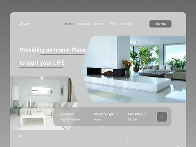 Home Decor Landing Page design illustrator minimal typography ui ux web website