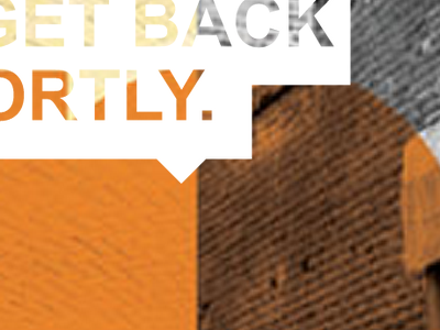 We'll Be Back blahhhhh cut out interactive orange web