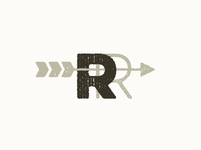 RR arrow grey greys on greys letters logo r