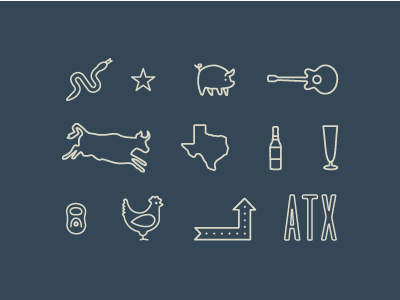 ATX icons illustration texas forever vector