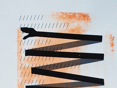 Black Keys black orange printmaking screen print texture