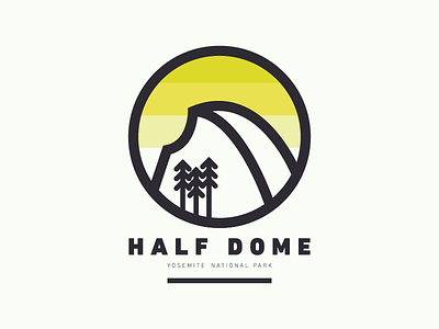 Yosemite National Parks california centennial fun half dome illustration make a thing national parks post a thing sunset yellow yosemite