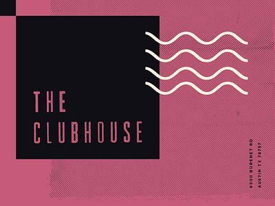 The Clubhouse black blush branding creme music music venue sound wave texture