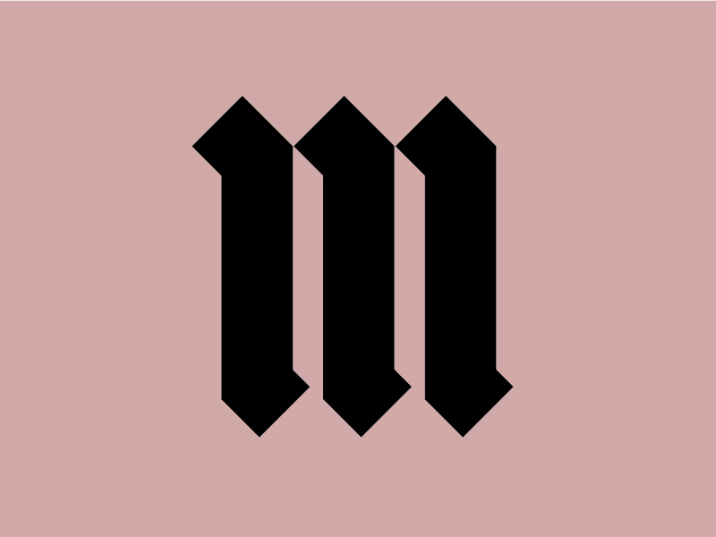 mmmmmmmm letterform black dusty pink pink dimension m 26daysoftype type