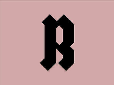 rrrrrrrrrrr 26daysoftype black blackletter dimension dusty pink letterform pink r type