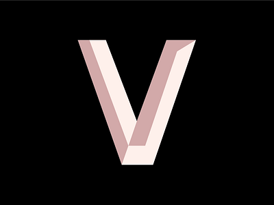 veeeeeeeee 26daysoftype black dimension dusty pink letterform pink type v